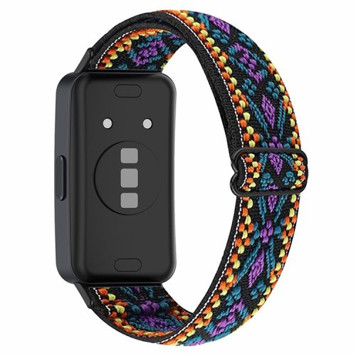 For Huawei Band 8 / Band 8 NFC / Band 9 / Band 9 NFC Bohemian Style Elastic Nylon Smartwatch Strap Watch Band Replacement - Purple