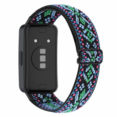 For Huawei Band 8 / Band 8 NFC / Band 9 / Band 9 NFC Bohemian Style Elastic Nylon Smartwatch Strap Watch Band Replacement - Green