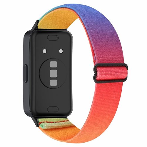 For Huawei Band 8 / Band 8 NFC / Band 9 / Band 9 NFC Bohemian Style Elastic Nylon Smartwatch Strap Watch Band Replacement - Rainbow