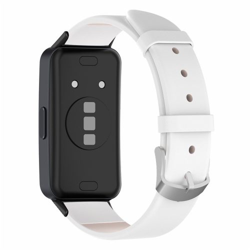 For Huawei Band 8 / Band 8 NFC / Band 9 / Band 9 NFC Watch Band Genuine Cow Leather Replacement Strap - White