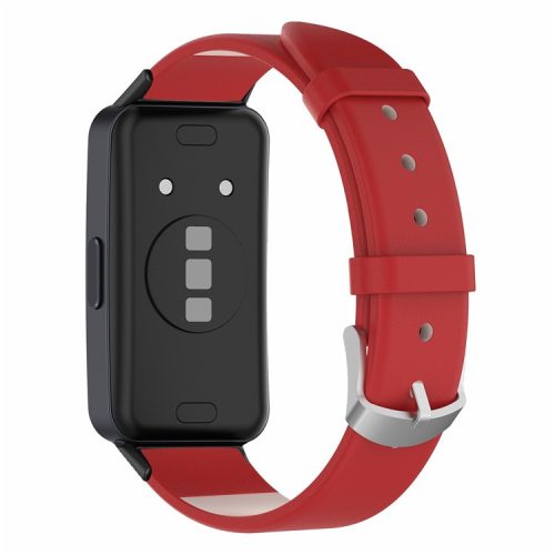 For Huawei Band 8 / Band 8 NFC / Band 9 / Band 9 NFC Watch Band Genuine Cow Leather Replacement Strap - Red