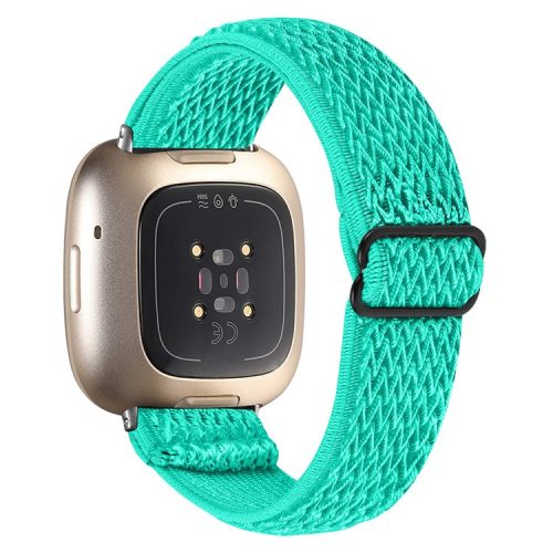 For Fitbit Versa 4 / Sense 2 Adjustable Elastic Watch Strap Universal Watch Band with Buckle - Mint Green