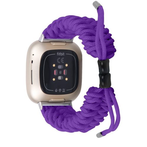 For Fitbit Versa 4 / Sense 2 Smart Watch Band Adjustable Braided Wrist Strap - Purple