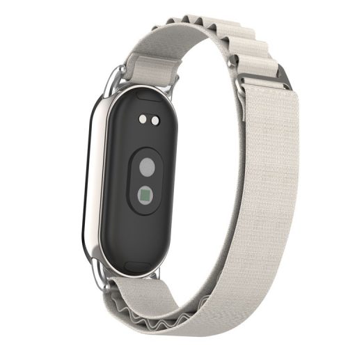 Replacement Watch Band for Xiaomi Mi Band 9 NFC / Mi Band 9 / Smart Band 8 NFC / Smart Band 8 Nylon Wrist Strap with Silver Connector - Starlight