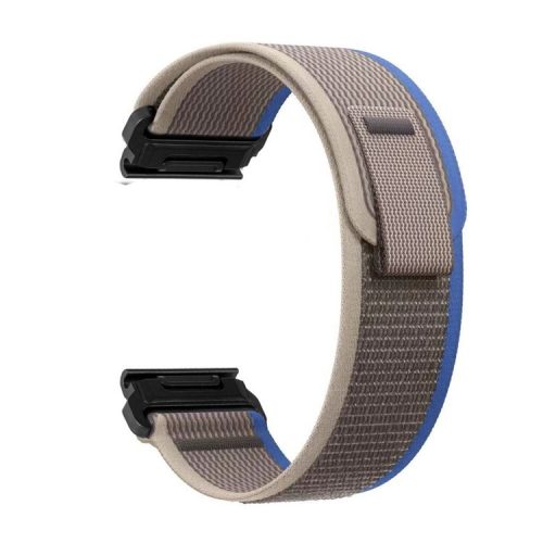 For Garmin Tactix 7 Pro / Fenix 7X / Fenix 6X Pro 26mm Nylon Watch Band Trail Loop Adjustable Wrist Strap - Blue