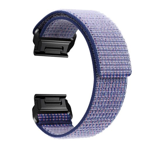 For Garmin Tactix 7 Pro / Fenix 7X / Fenix 6X Pro 26mm Nylon Watch Band Adjustable Wrist Strap Replacement - Light Purple