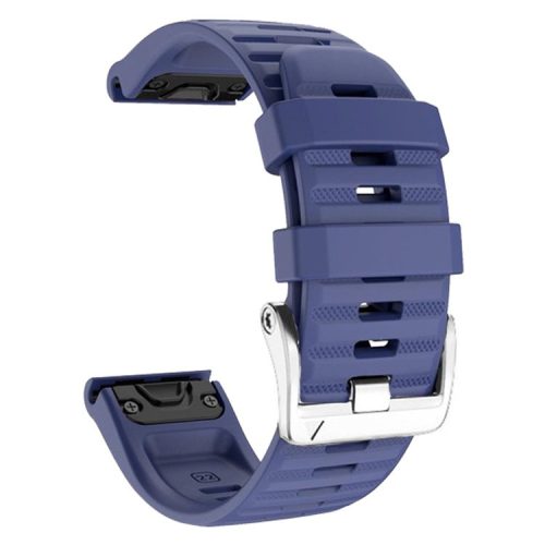 Watch Band for Garmin Forerunner 965 / 955 / 945 / 935 Soft Silicone Strap  Bracelet with Silver Buckle - Dark Blue