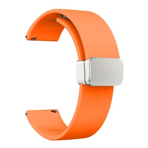 Sport Bands for Huawei Watch 4 / Watch 4 Pro / Watch 3 / Watch 3 Pro , Silicone 22mm Watch Strap with Silver Magnetic Folding Buckle - Orange