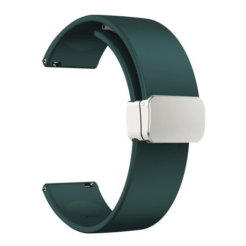 Sport Bands for Huawei Watch 4 / Watch 4 Pro / Watch 3 / Watch 3 Pro , Silicone 22mm Watch Strap with Silver Magnetic Folding Buckle - Official Green