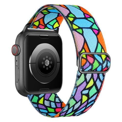 Braided Band for Apple Watch Series 10 46mm / Ultra 2 Ultra 49mm /  Series 9 8 7 45mm / 6 5 4 SE (2023) SE (2022) SE 44mm / 3 2 1 42mm Nylon Pattern Wristband - Geometric Rainbow