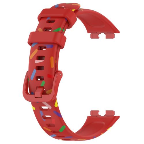 For Huawei Band 8 / Band 8 NFC / Band 9 / Band 9 NFC Colorful Spotted Silicone Strap Replacement Watch Band - Red