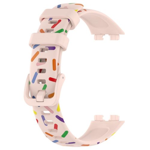 For Huawei Band 8 / Band 8 NFC / Band 9 / Band 9 NFC Colorful Spotted Silicone Strap Replacement Watch Band - Light Pink