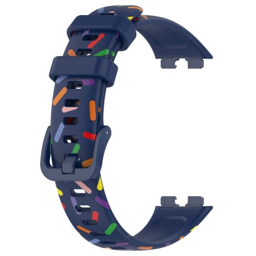 For Huawei Band 8 / Band 8 NFC / Band 9 / Band 9 NFC Colorful Spotted Silicone Strap Replacement Watch Band - Midnight Blue