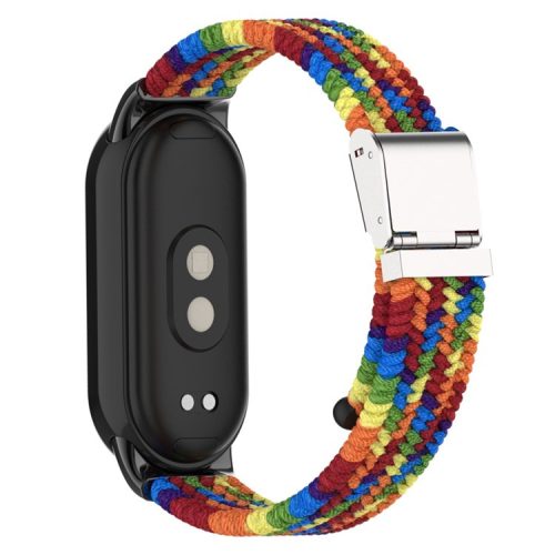 For Xiaomi Mi Band 9 NFC / Mi Band 9 / Smart Band 8 NFC / Smart Band 8 Braided Nylon Watch Band Adjustable Buckle Elastic Strap - Rainbow