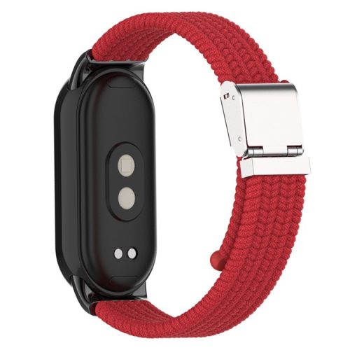 For Xiaomi Mi Band 9 NFC / Mi Band 9 / Smart Band 8 NFC / Smart Band 8 Braided Nylon Watch Band Adjustable Buckle Elastic Strap - Red