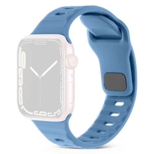 Watch Strap for Apple Watch Series 10 42mm / 9 8 7 41mm / SE (2023) SE (2022) SE 6 5 4 40mm / 3 2 1 38mm Watch Strap Silicone Wrist Band with Square Buckle - Blue