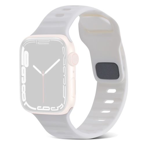 Watch Strap for Apple Watch Series 10 42mm / 9 8 7 41mm / SE (2023) SE (2022) SE 6 5 4 40mm / 3 2 1 38mm Watch Strap Silicone Wrist Band with Square Buckle - White