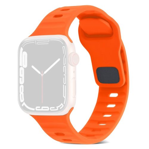 Watch Strap for Apple Watch Series 10 42mm / 9 8 7 41mm / SE (2023) SE (2022) SE 6 5 4 40mm / 3 2 1 38mm Watch Strap Silicone Wrist Band with Square Buckle - Orange