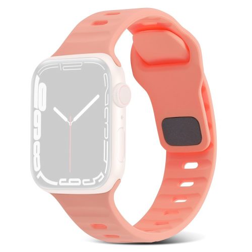 Watch Strap for Apple Watch Series 10 42mm / 9 8 7 41mm / SE (2023) SE (2022) SE 6 5 4 40mm / 3 2 1 38mm Watch Strap Silicone Wrist Band with Square Buckle - Pink