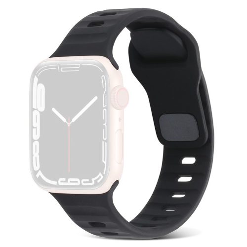 Watch Strap for Apple Watch Series 10 42mm / 9 8 7 41mm / SE (2023) SE (2022) SE 6 5 4 40mm / 3 2 1 38mm Watch Strap Silicone Wrist Band with Square Buckle - Black