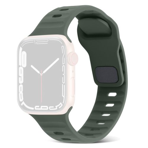 Watch Strap for Apple Watch Series 10 42mm / 9 8 7 41mm / SE (2023) SE (2022) SE 6 5 4 40mm / 3 2 1 38mm Watch Strap Silicone Wrist Band with Square Buckle - Army Green