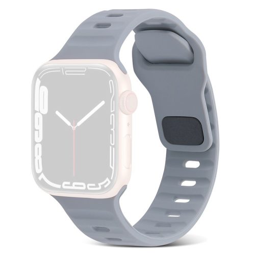 Watch Strap for Apple Watch Series 10 42mm / 9 8 7 41mm / SE (2023) SE (2022) SE 6 5 4 40mm / 3 2 1 38mm Watch Strap Silicone Wrist Band with Square Buckle - Light Grey