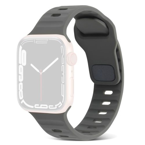 Watch Strap for Apple Watch Series 10 42mm / 9 8 7 41mm / SE (2023) SE (2022) SE 6 5 4 40mm / 3 2 1 38mm Watch Strap Silicone Wrist Band with Square Buckle - Dark Grey