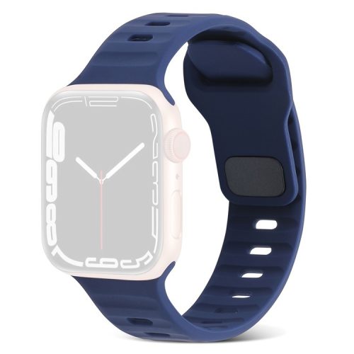 Watch Strap for Apple Watch Series 10 42mm / 9 8 7 41mm / SE (2023) SE (2022) SE 6 5 4 40mm / 3 2 1 38mm Watch Strap Silicone Wrist Band with Square Buckle - Dark Blue