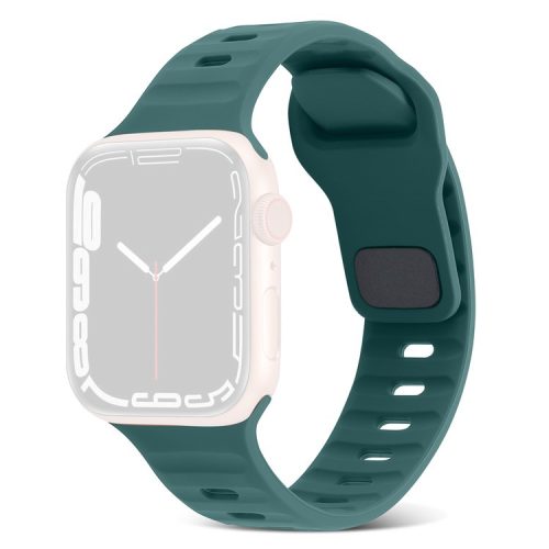 Watch Strap for Apple Watch Series 10 42mm / 9 8 7 41mm / SE (2023) SE (2022) SE 6 5 4 40mm / 3 2 1 38mm Watch Strap Silicone Wrist Band with Square Buckle - Green