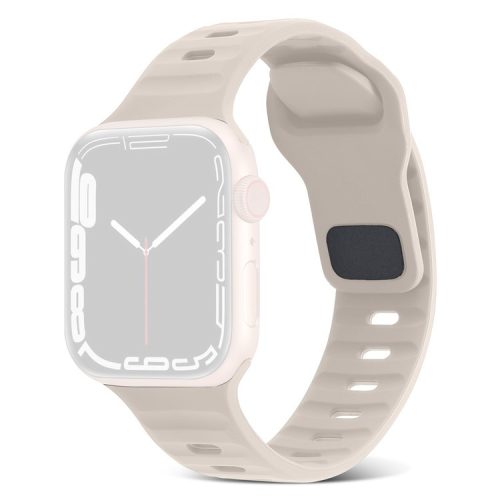 Watch Strap for Apple Watch Series 10 42mm / 9 8 7 41mm / SE (2023) SE (2022) SE 6 5 4 40mm / 3 2 1 38mm Watch Strap Silicone Wrist Band with Square Buckle - Starlight