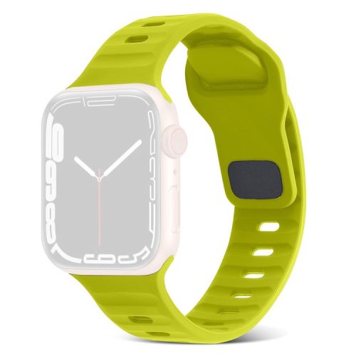 Watch Strap for Apple Watch Series 10 42mm / 9 8 7 41mm / SE (2023) SE (2022) SE 6 5 4 40mm / 3 2 1 38mm Watch Strap Silicone Wrist Band with Square Buckle - Fluorescent Green