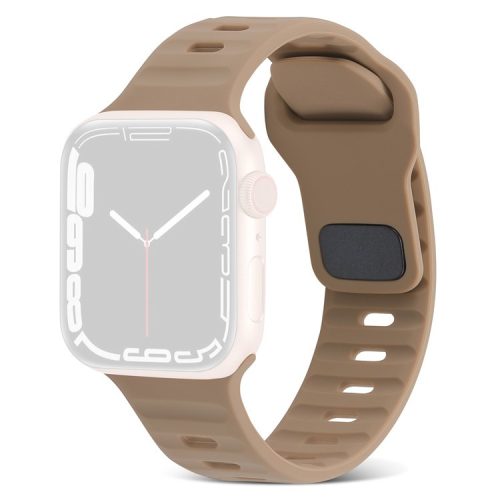 Watch Strap for Apple Watch Series 10 42mm / 9 8 7 41mm / SE (2023) SE (2022) SE 6 5 4 40mm / 3 2 1 38mm Watch Strap Silicone Wrist Band with Square Buckle - Brown