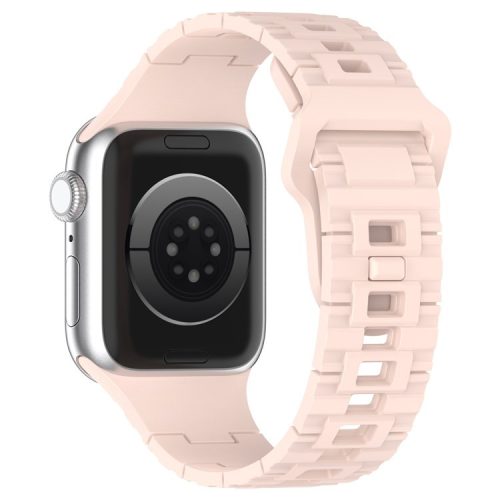 Watch Strap for Apple Watch Series 10 42mm / 9 8 7 41mm / SE (2023) SE (2022) SE 6 5 4 40mm / 3 2 1 38mm Solid Color Silicone Watch Strap - Light Pink