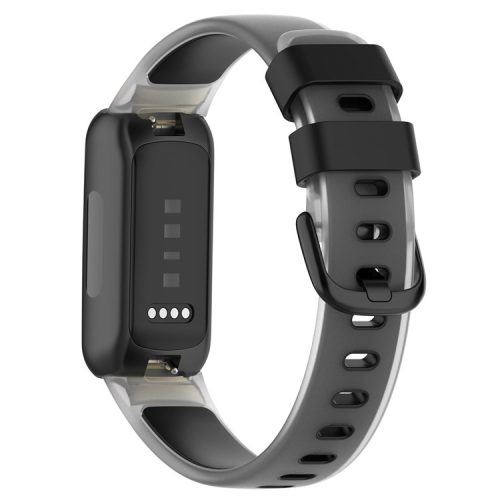 For Fitbit Inspire 3 Silicone Watch Band Dual Color Transparent Wrist Strap - Transparent+Black