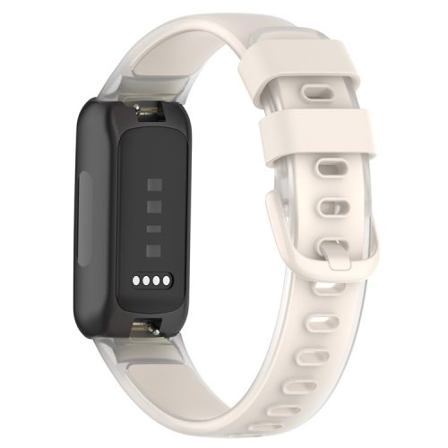 For Fitbit Inspire 3 Silicone Watch Band Dual Color Transparent Wrist Strap - Transparent+Starlight