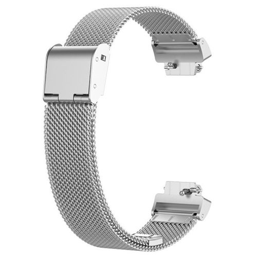 For Fitbit Inspire 3 Stainless Steel Fine Mesh Strap Replacement Smart Watch Band with Buckle - Silver