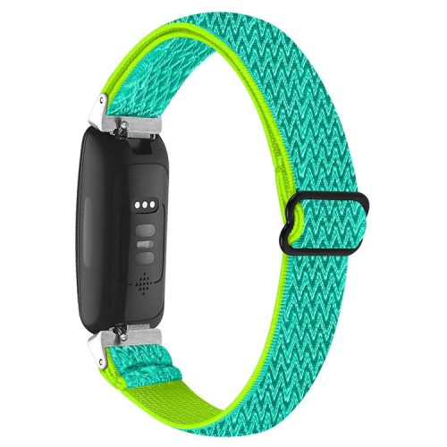 For Fitbit Inspire 3 Wave Shape Woven Nylon Smart Watch Band Replacement Wrist Strap - Mint Green