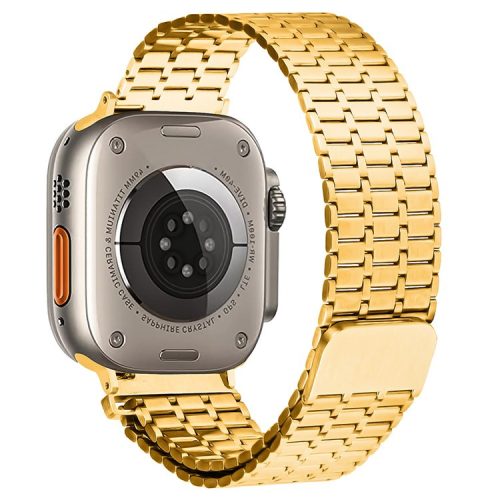 Watch Strap for Apple Watch Series 10 42mm / 9 8 7 41mm / SE (2023) SE (2022) SE 6 5 4 40mm / 3 2 1 38mm Watch Band 316L Stainless Steel Magnetic Wrist Strap - Gold