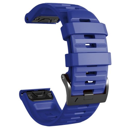 26mm Silicone Band for Garmin Tactix 7 Pro / Fenix 7X / 6X Pro / 5X Plus , Horizontal Stripes Black Buckle Watch Strap - Sapphire