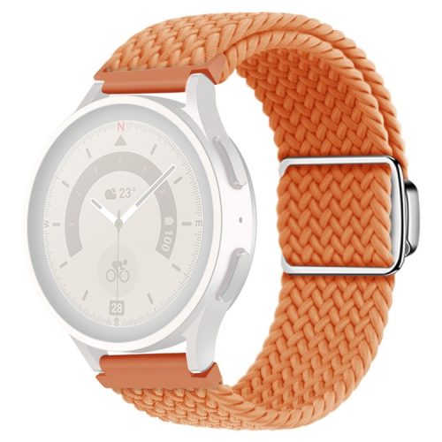 22mm Watch Band for Garmin Forerunner 265 / 255 / Vivoactive 4 / Venu 2 , Nylon Braided Strap with Magnetic Folding Buckle - Orange