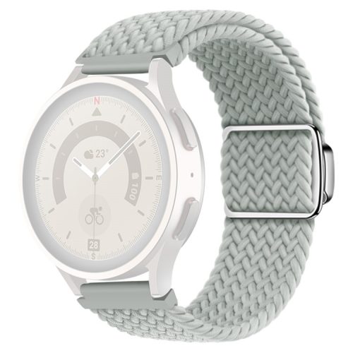 22mm Watch Band for Garmin Forerunner 265 / 255 / Vivoactive 4 / Venu 2 , Nylon Braided Strap with Magnetic Folding Buckle - Light Grey