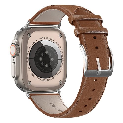 DUX DUCIS YS Series For Apple Watch Series 10 46mm / Ultra 2 Ultra 49mm /  Series 9 8 7 45mm / 6 5 4 SE (2023) SE (2022) SE 44mm / 3 2 1 42mm Cowhide Leather Wrist Band Replacement Strap - Brown