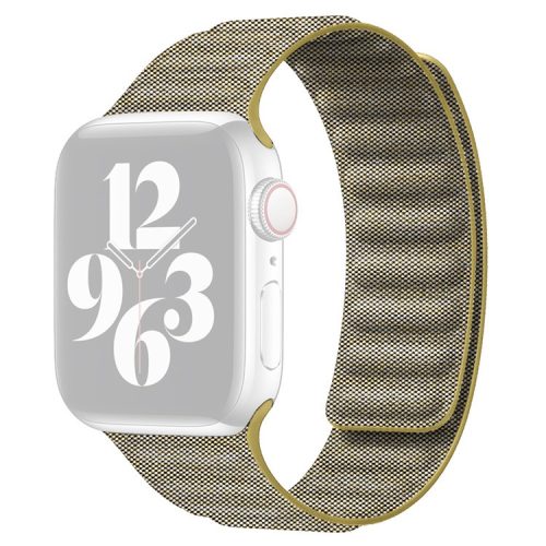 AW Watch Strap for Apple Watch Series 10 42mm / 9 8 7 41mm / SE (2023) SE (2022) SE 6 5 4 40mm / 3 2 1 38mm Magnetic Denim Cloth Watchband - Light Yellow