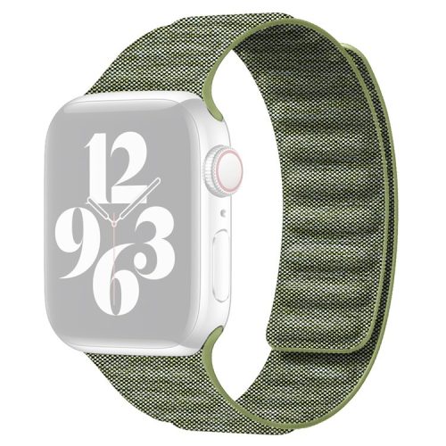 AW Watch Strap for Apple Watch Series 10 42mm / 9 8 7 41mm / SE (2023) SE (2022) SE 6 5 4 40mm / 3 2 1 38mm Magnetic Denim Cloth Watchband - Green