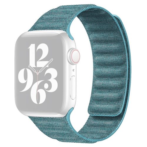 AW Watch Strap for Apple Watch Series 10 42mm / 9 8 7 41mm / SE (2023) SE (2022) SE 6 5 4 40mm / 3 2 1 38mm Magnetic Denim Cloth Watchband - Cyan