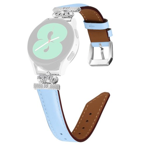 20mm Watch Band for Samsung Galaxy Watch3 41mm 45mm / Watch 5 40mm 44mm Rhinestone Crown-shape Design Strap with Silver Buckle - Blue