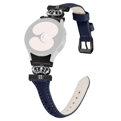 Black Buckle Strap for Samsung Galaxy Watch4  /  Watch5  /  Watch4 Classic  /  Watch4 Active  /  Watch5 Active Watchband Crown Connector Wrist Band - Dark Blue