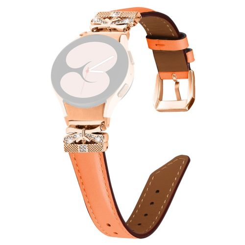 Rose Gold Buckle Strap for Samsung Galaxy Watch4  /  Watch5  /  Watch4 Classic  /  Watch4 Active  /  Watch5 Active Smartwatch Band - Orange