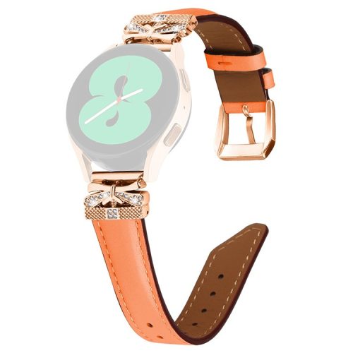 Rose Gold Buckle Strap for Samsung Galaxy Watch3 41mm  /  Galaxy Watch4  /  Watch5  /  Watch4 Classic  /  Watch4 / 5 Active 20mm Watch Band - Orange