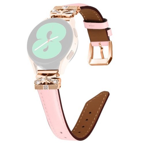 Rose Gold Buckle Strap for Samsung Galaxy Watch3 41mm  /  Galaxy Watch4  /  Watch5  /  Watch4 Classic  /  Watch4 / 5 Active 20mm Watch Band - Pink